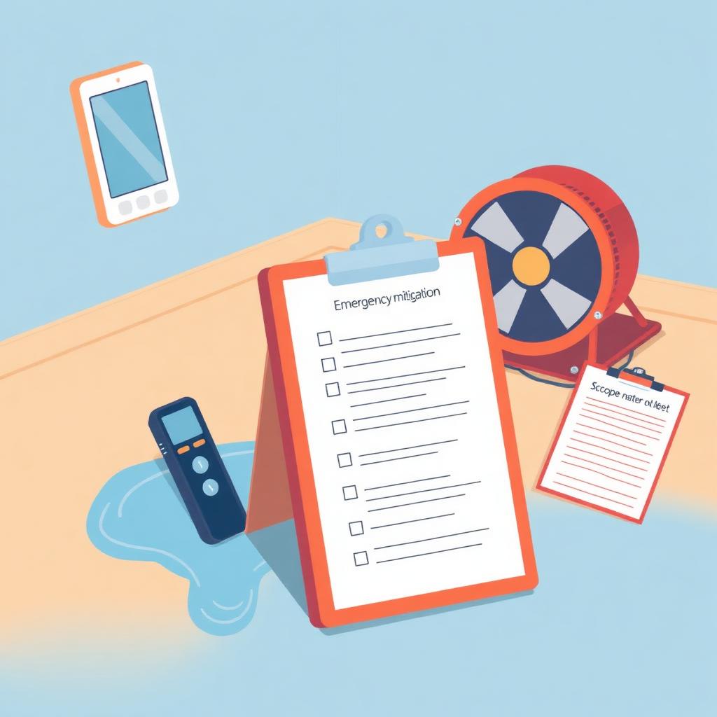 Checklist for reviewing emergency water mitigation service