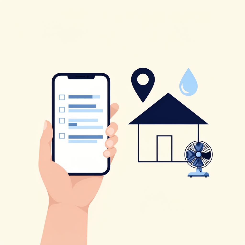 Homeowner searching for water mitigation companies near me