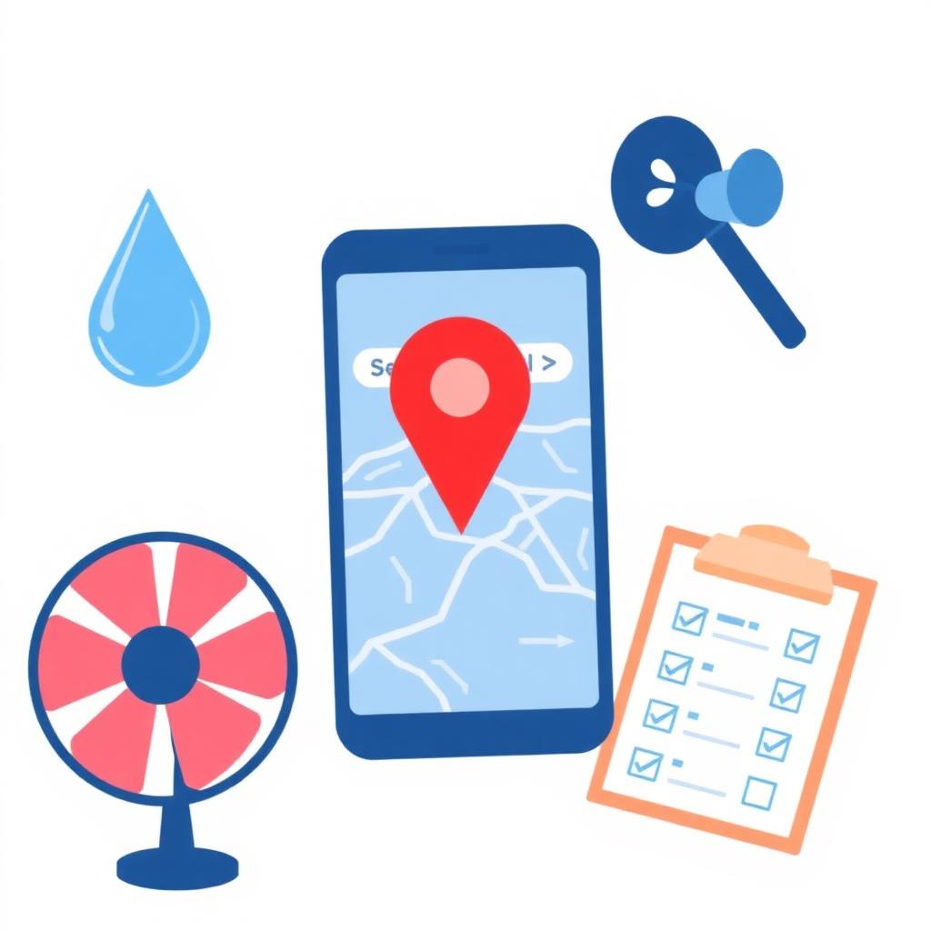 Homeowner searching for water mitigation near me after home water damage